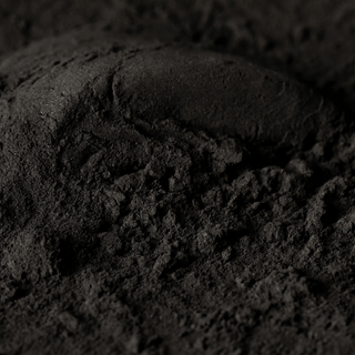 Close-up of activated charcoal powder