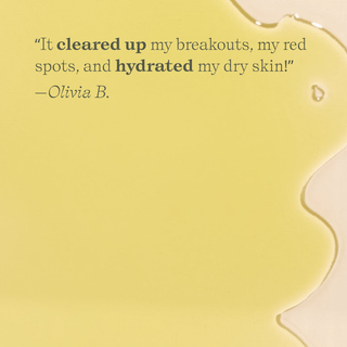Apoterra Vetiver Oil Cleanser customer review stating the oil cleanser cleared up breakouts and hydrated skin