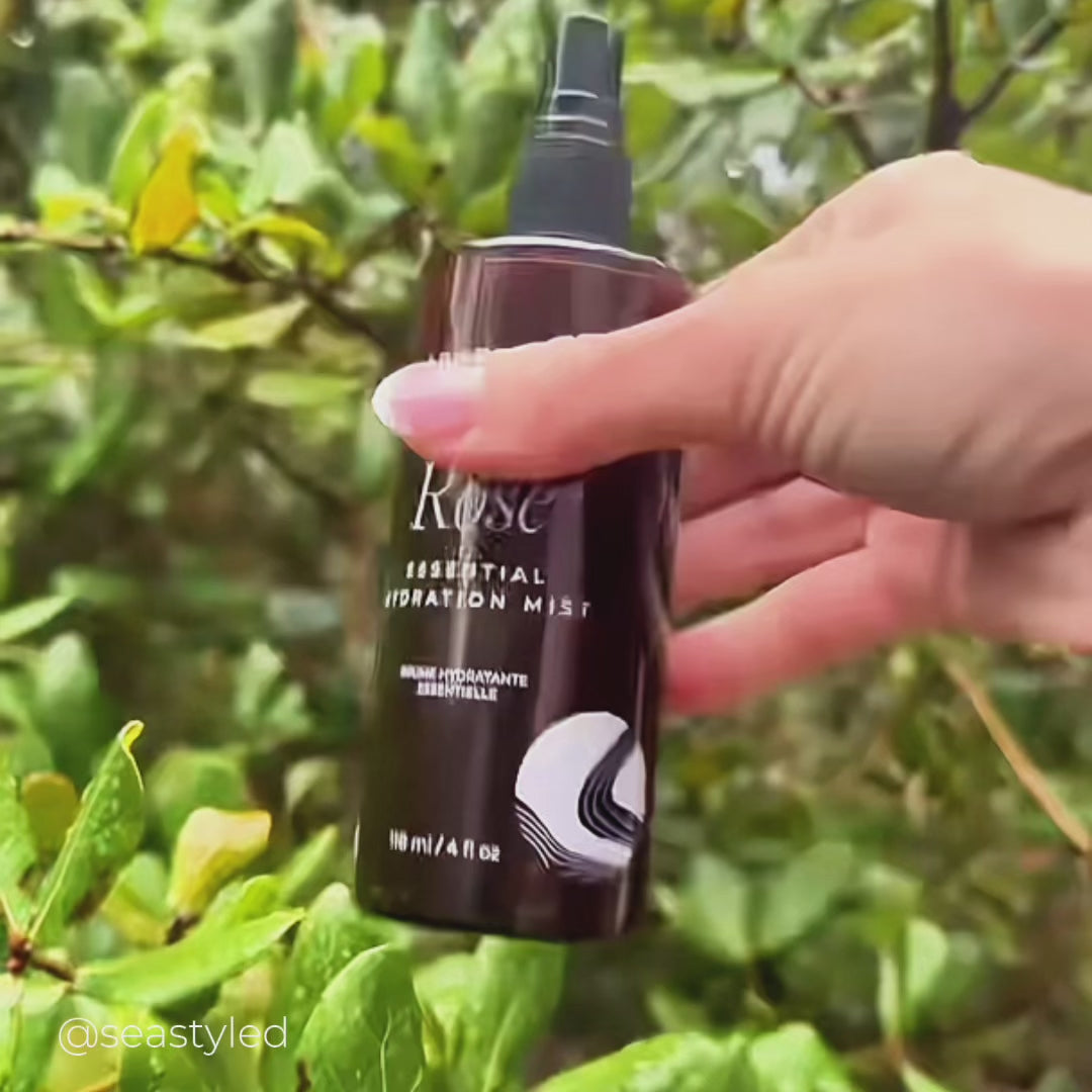 Apoterra's Rose Essential Hydration Mist how to video showing application for increased skin hydration