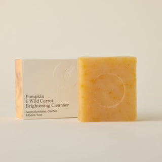 Pumpkin & Wild Carrot Brightening Cleanser for gentle exfoliation, clarifying, and even skin tone. 