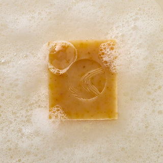 Pumpkin Wild Carrot Foaming Facial Cleanser with foaming lather suds lifestyle image