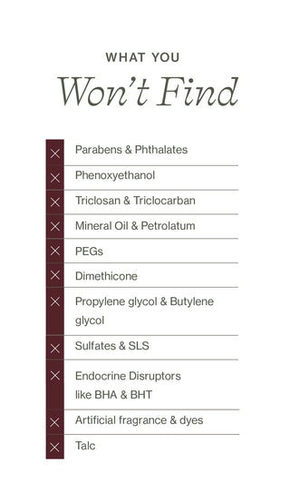 List of unnatural ingredients you will not find in Apoterra clean skincare 
